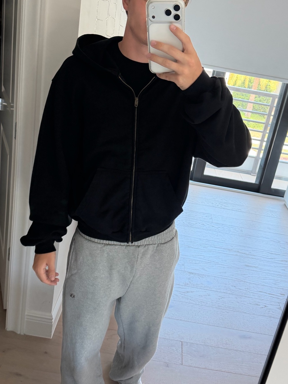 Balenciaga Boxy Black Zip Up Hoodie